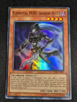 Yugioh - Elemental HERO Shadow Mist SDHS-EN001 Unlimited Super Rare NM - Image 1