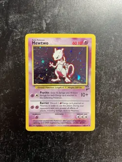 Mewtwo 10/130 Pokemon Card Base Set 2 Holo Rare Vintage WOTC 2000 NM - Image 1