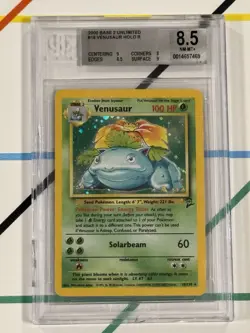 Pokemon BGS 8.5 Venusaur 18/130 Base Set 2 Unlimited Card NM/MINT Holo Like PSA - Image 2