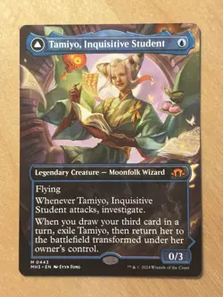MTG Magic the Gathering Tamiyo Inquisitive Student Borderless Modern Horizons 3 - Image 1