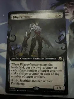1x MTG Filigree Vector (Extended Art) - Commander: March of the Machine (MOC) - Image 1
