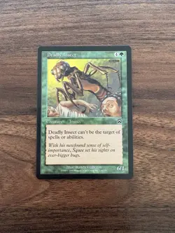 MTG Magic The Gathering Card Deadly Insect Green Mercadian Masques #238 NM - Image 1