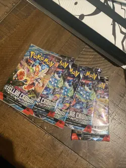 Pokemon TCG Stellar Crown Sleeved Booster Pack Lot (5) Total Packs Sealed New - Image 1