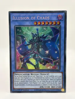 Illusion Of Chaos BACH-EN034 Secret Rare 1st Edition Yugioh Card LP - Image 1
