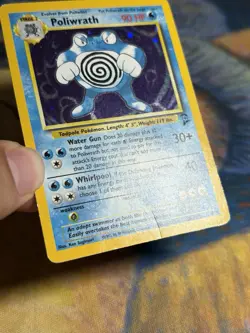 Poliwrath 15/130 Base Set 2 Holo Rare Vintage Pokemon Card MP SWIRL - Image 5