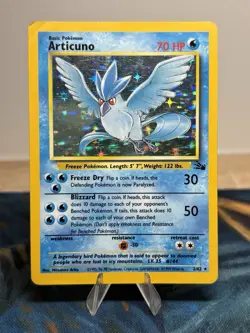 Articuno 2/62 Fossil Holo Vintage Unlimited Rare Pokemon Card HP - Image 1