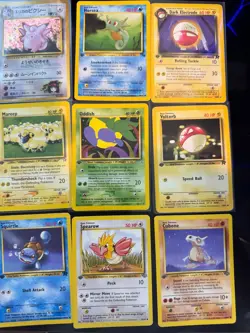 pokemon first ed vintage mixed lot with fossil holo gengar and erika's clefable - Image 2
