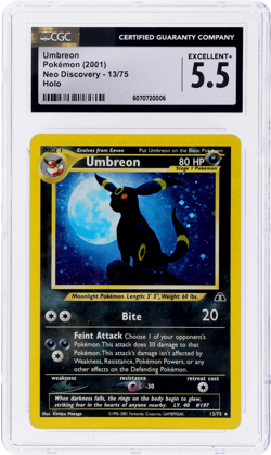 2001 Pokemon Neo Discovery Umbreon Holo #13 CGC 5.5 - Image 1