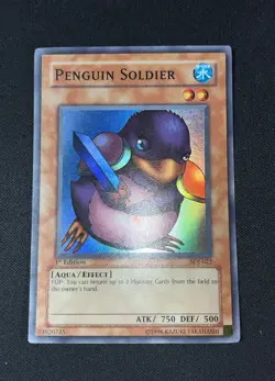 YUGIOH PENGUIN SOLIDER SDJ-022 1ST MINTY - Image 1