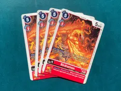 Birdramon BT15-013 Playset Exceed Apocalypse Digimon Card x4 - Image 1