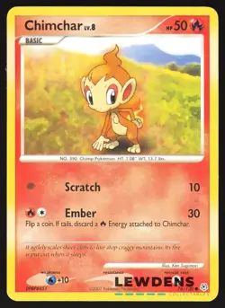 Chimchar - 76/130 - Common - Diamond & Pearl Base - Pokemon Card - DMG - Image 1