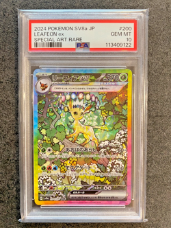 PSA 10 Leafeon ex 200/187 SAR Terastal Festival sv8a 2024 Pokemon Card Japanese - Image 1