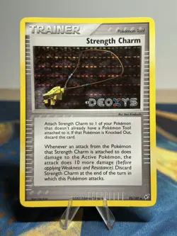 Strength Charm 92/107 Reverse Holo Stamped Trainer Ex Deoxys Pokemon Card LP - Image 1
