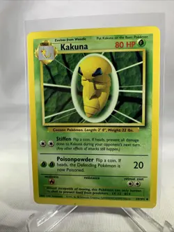 Kakuna 33/102 Base Set Uncommon Pokemon Card - Image 1
