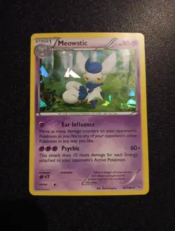 Pokemon TCG Meowstic Flashfire Cracked Ice Holo Rare Card 43/106 2014 LP - Image 1