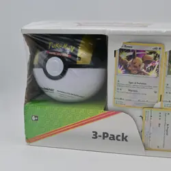 Pokemon Trading Card Game Eevee 3-Pack Set With Treasure Chest & 3 Pokeball Tins - Image 2