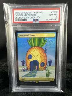 2025 MTG Magic The Gathering SpongeBob Secret Lair Command Tower #7012 PSA 8! - Image 1