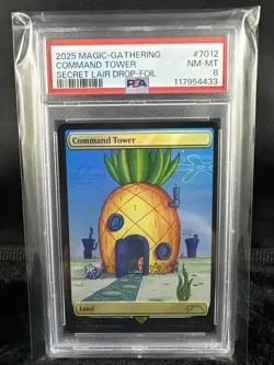 2025 MTG Magic The Gathering SpongeBob Secret Lair Command Tower #7012 PSA 8! - Image 1