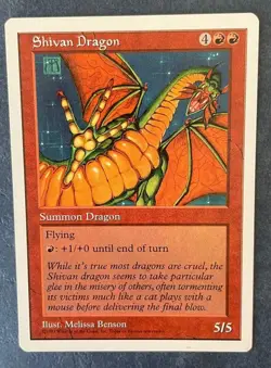 MTG MISPRINT ERROR 5TH EDITION SHIVAN DRAGON COPYRIGHT IN PORTUGUESE NOT ENGLISH - Image 5