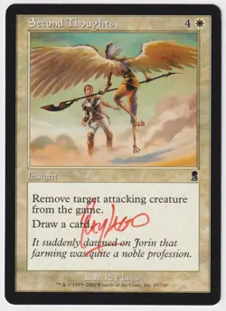Signed Second Thoughts Proof MP Odyssey Artist Ray Lago 2001 WOTC MTG Magic AP! - Image 1
