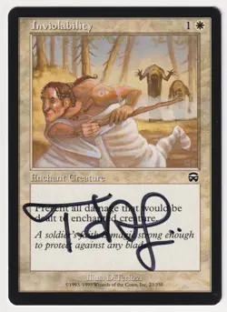 Signed Inviolability Proof LP Mercadian Masques Artist DiTerlizzi MTG Magic AP! - Image 1