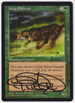 Signed King Cheetah Proof LP Visions Artist Terese Nielsen 1996 MTG Magic AP! - Image 1