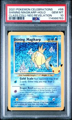 2021 Pokemon SWSH Celebrations Shining Magikarp Classic Collection #66/64 PSA 10 - Image 1