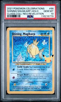 2021 Pokemon SWSH Celebrations Shining Magikarp Classic Collection #66/64 PSA 10 - Image 1
