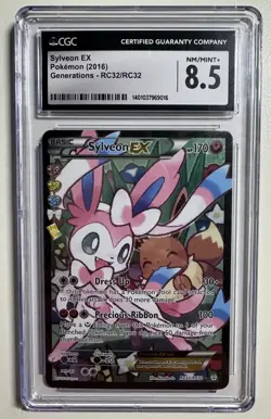CGC 8.5 NM MINT + Sylveon EX RC32/RC32 Radiant Collection Generations Pokemon - Image 1