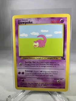 Pokemon TCG Slowpoke 55/62 Common Fossil Set Unlimited WOTC Trading Card LP/NM - Image 1