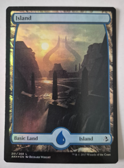 Magic The Gathering - MTG - Island- Battle for Zendikar - Foil Full Art x 1 - NM - Image 1