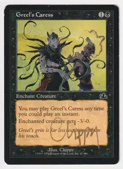 Gold Signed Greel's Caress Proof HP Prophecy Artist Chippy 2000 MTG Magic AP! - Image 1