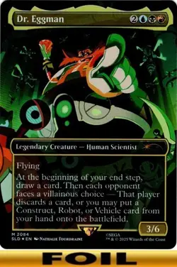 1x - Dr. Eggman - FOIL BORDERLESS - #2084 - Secret Lair Super Sonic MTG - Image 1