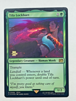 MTG Final Fantasy Tifa Lockhart Prerelease Foil Stamped Promo Near Mint - Image 1