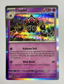 Pokemon TCG Claydol Scarlet & Violet Obsidian Flames 095/197 Holo Rare Card NM - Image 1