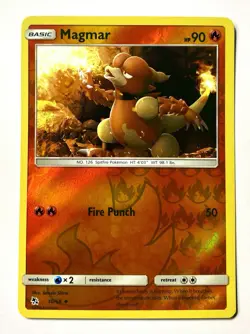 Magmar Reverse Holo Foil # 10/68 Hidden Fates 2019 Pokemon Card - Image 1