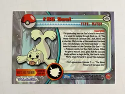 Topps Pokemon Trading Card TV Animation Edition Seel #86 Blue Logo - Image 2