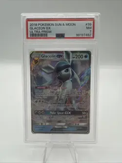 2018 Glaceon GX #39 Pokemon Ultra Prism PSA 7 - Image 1