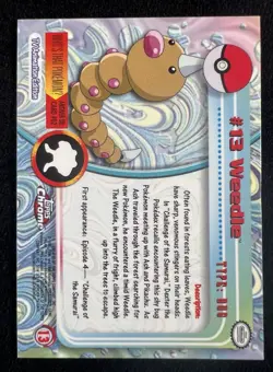 2000 Topps Chrome Pokemon Weedle #13 - NM - Image 2