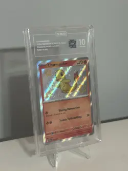 Pokemon TCG Charmander Paldean Fates 109/091 Shiny Card Graded Tag 10 - Image 1