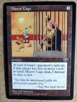 MTG Mirage - Miser's Cage - EX+ - Magic the Gathering - Free Shipping - Image 1