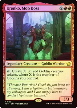 Krenko, Mob Boss NM Foil RARE Legendary Foundations [FDN] MTG #0204 Red Goblin - Image 1