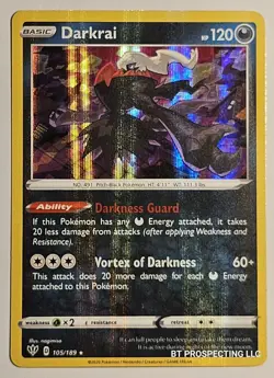 2020 Pokemon Sword & Shield Darkness Ablaze Darkrai 105/189 Holo - Image 1