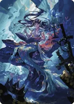 MTG Rhystic Study Art Card 79 Wilds of Eldraine Art Series - Image 1