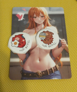 Nami Goddess Waifu Anime Girl custom ACG Holo Card - Image 1