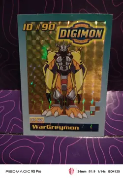 2001 Bandai Digimon TCG ID#90 WarGreymon Holo Card DP460 mp - Image 1