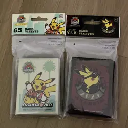 Pokemon World Championships 2025 Anaheim Card Sleeves Pikachu Set of 2 *IN HAND* - Image 1