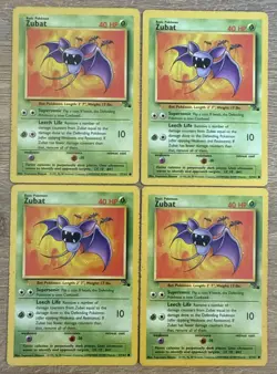 Pokemon TCG Zubat Fossil 57/62 Regular Common MP Single Card - Image 1