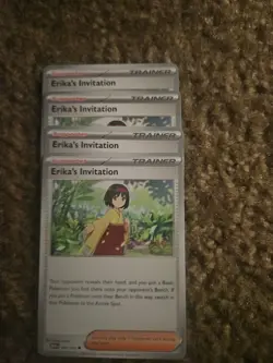 4x Pokemon TCG Erika's Invitation 160/165 Scarlet & Violet 151 Uncommon Playset - Image 1