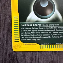 Darkness Energy 158/165 Expedition Base Set Regular LP Pokemon Card TCG E-Series - Image 4